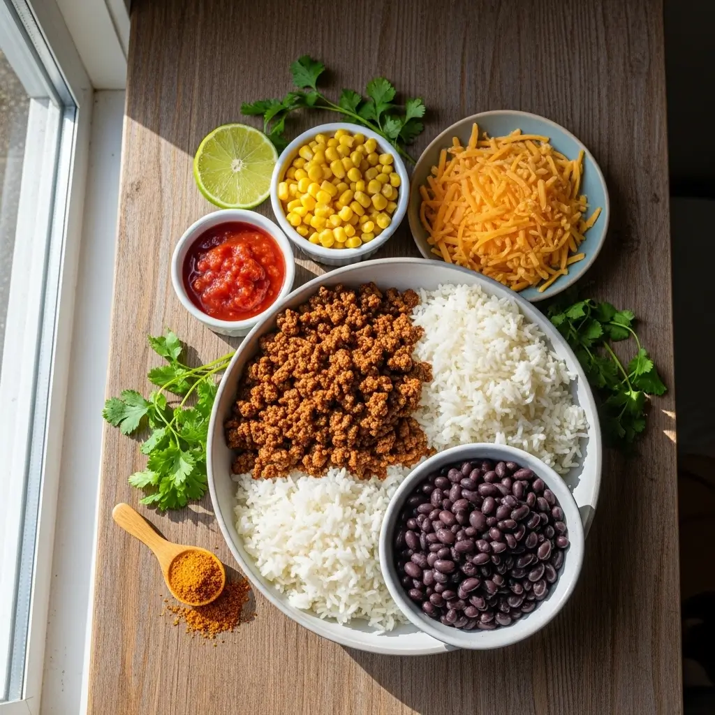 Ground Beef Burrito Bowl Ingredients