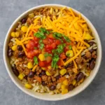 Ground Beef Burrito Bowl Tex-Mex dinner