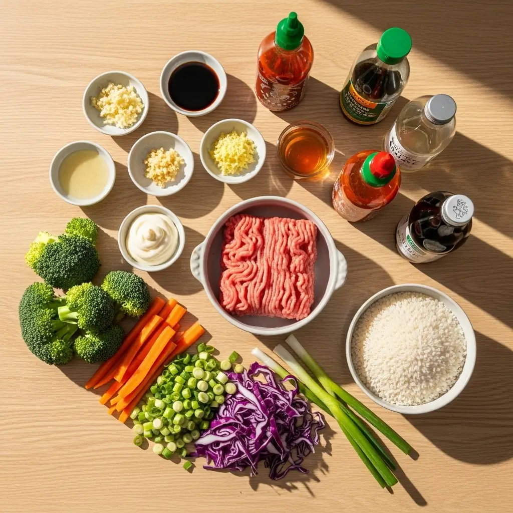 Ground Turkey Rice Bowl Ingredients
