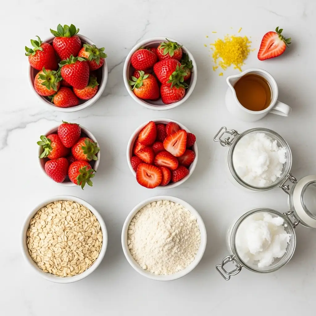 Healthy Oatmeal Strawberry Bars ingredients