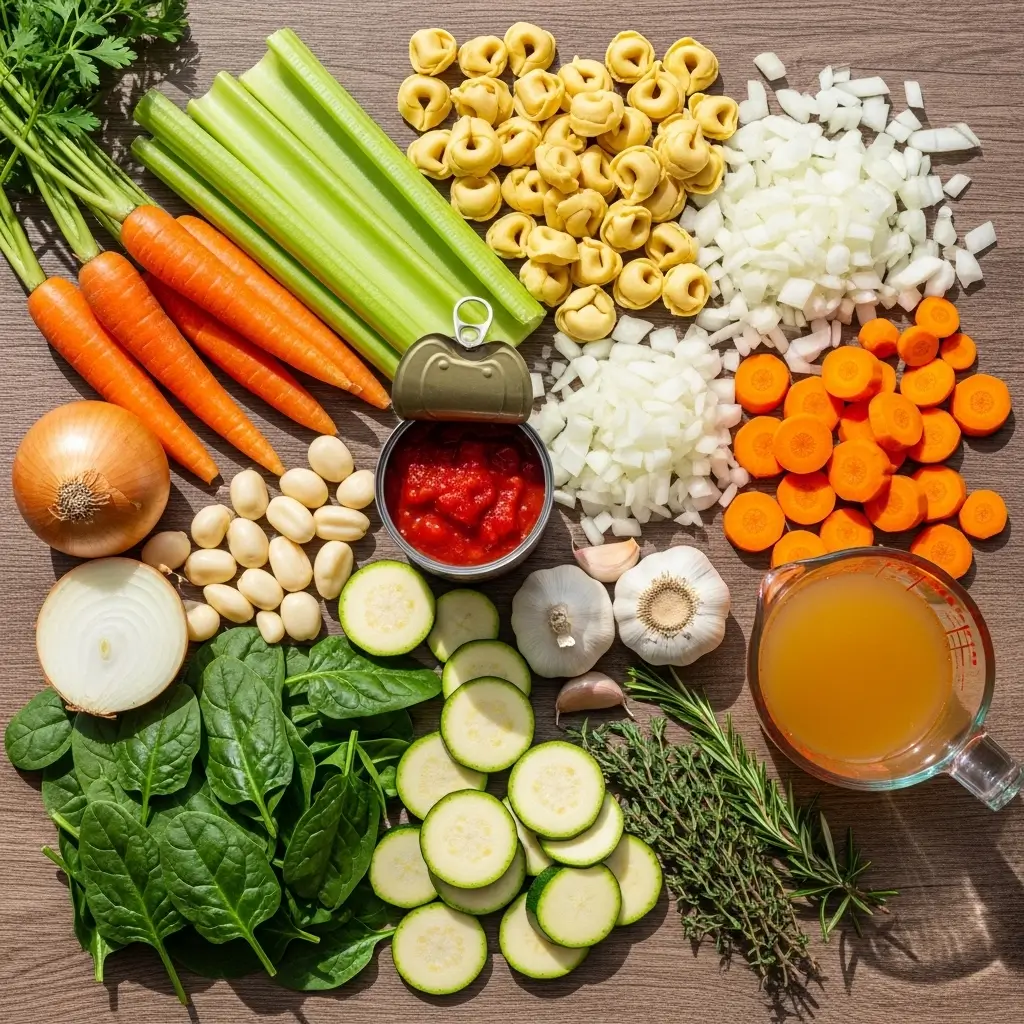 Ingredients for Healthy Tortellini Soup