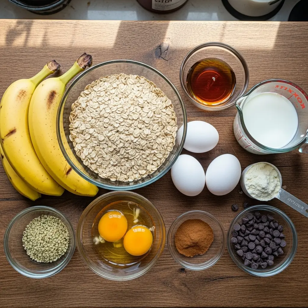 High-Protein Banana Bread Baked Oatmeal Ingredients