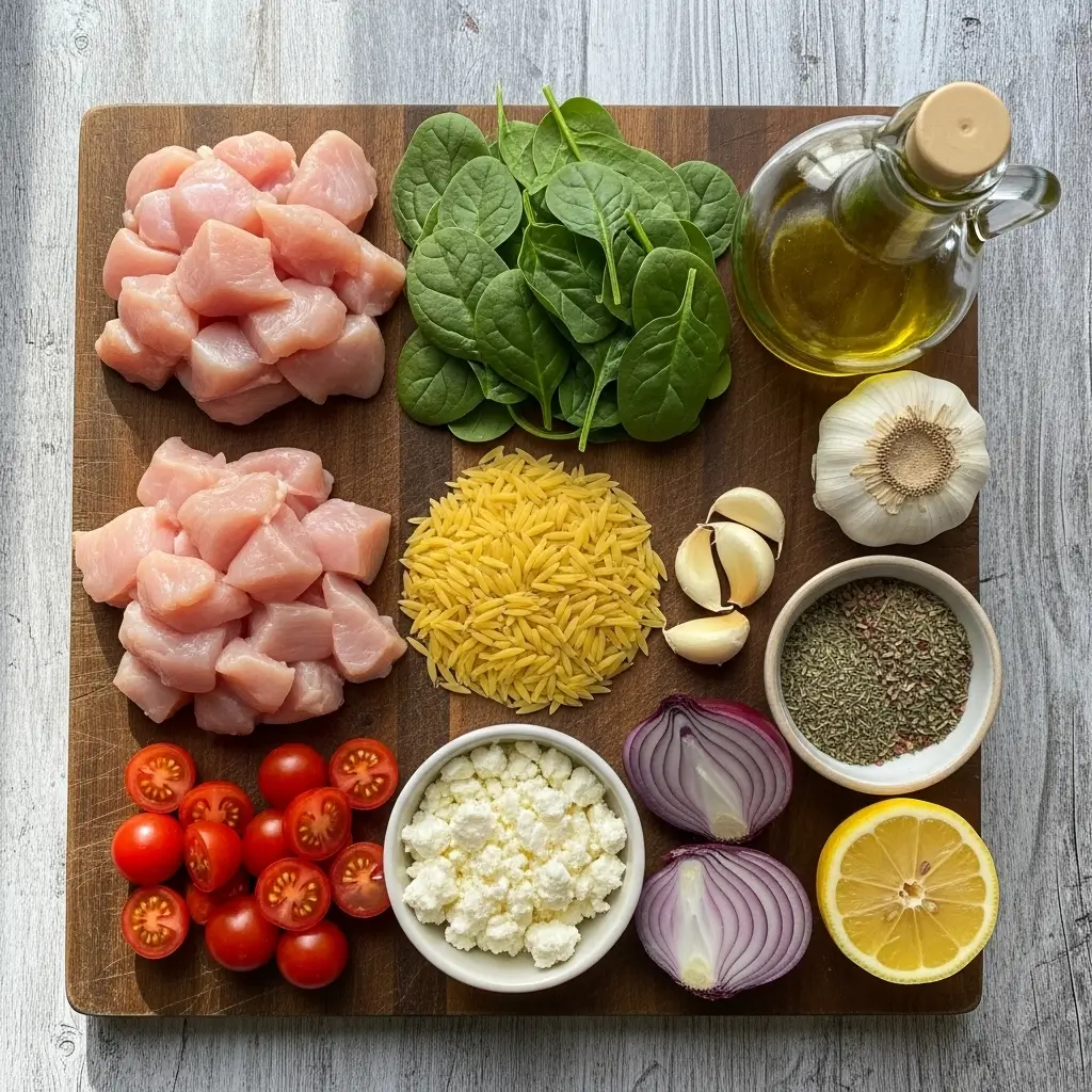 High Protein Chicken Orzo ingredients