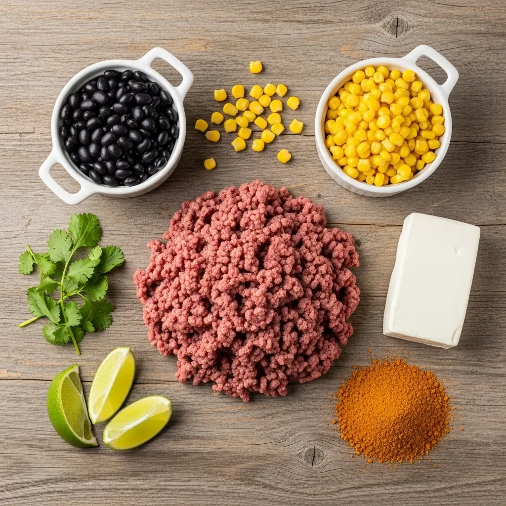 High Protein Creamy Taco Soup Ingredients