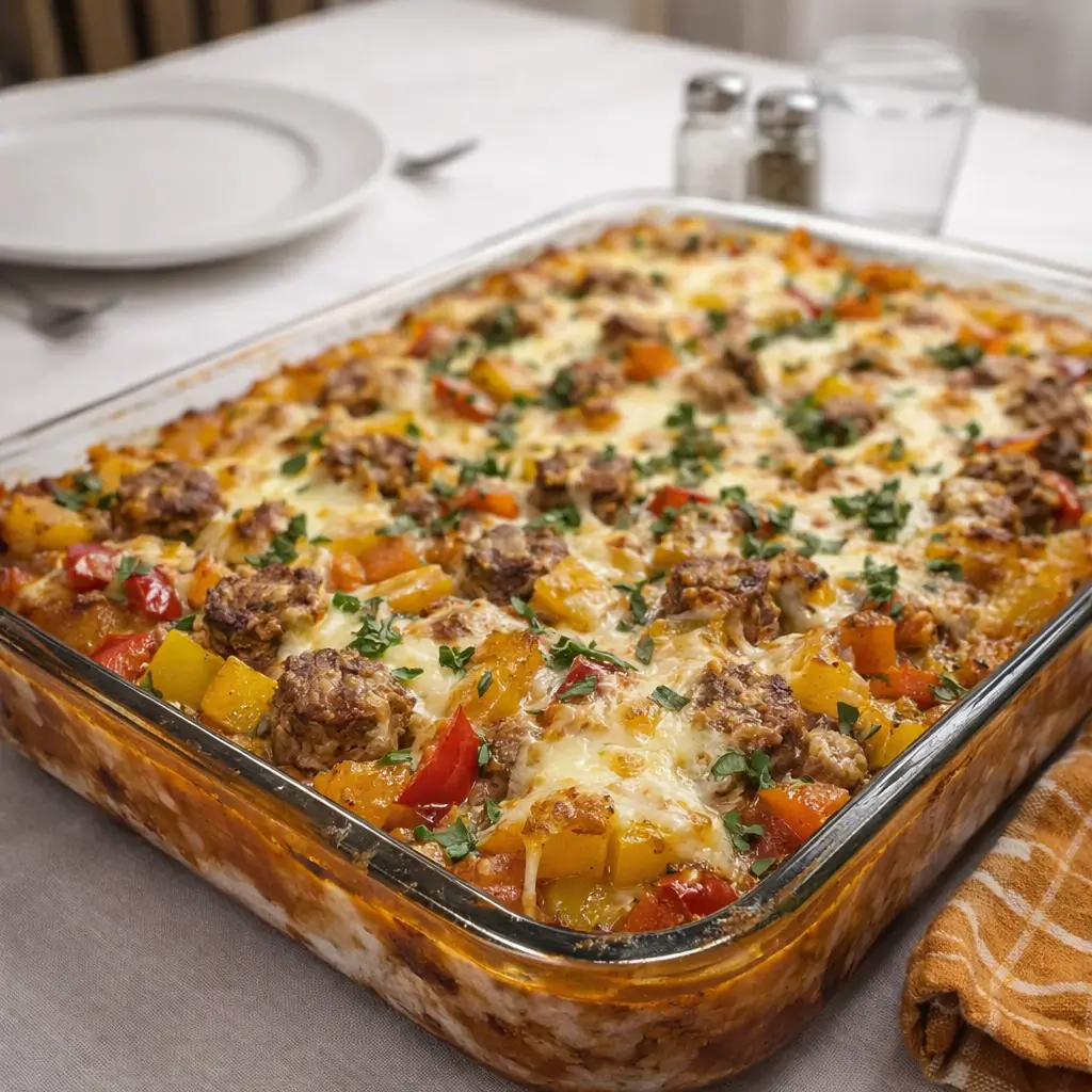 Italian Sausage and Pepper Casserole – Easy, Cheesy, Delicious