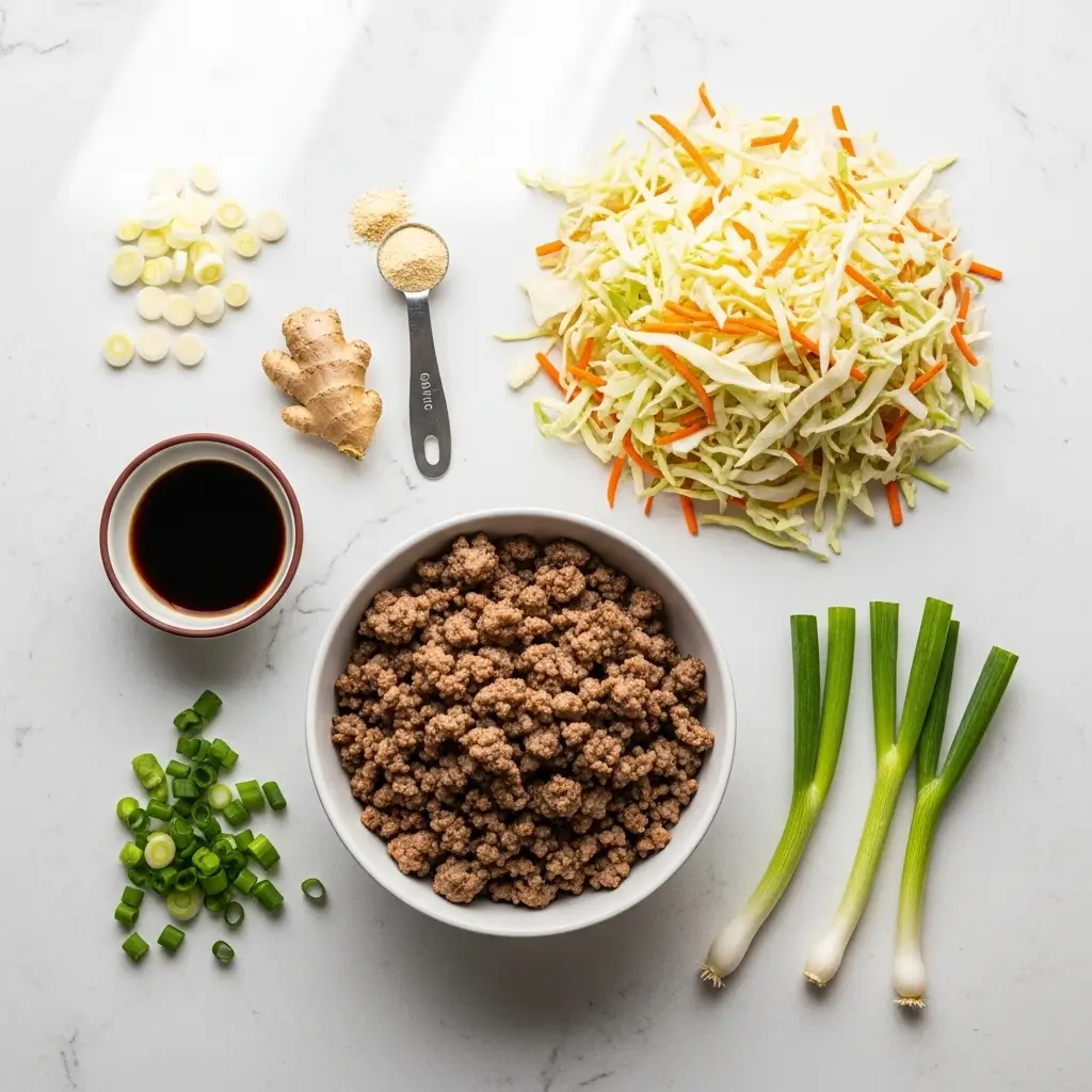 Ingredients for Low-Carb Easy To Make Egg Roll In A Bowl