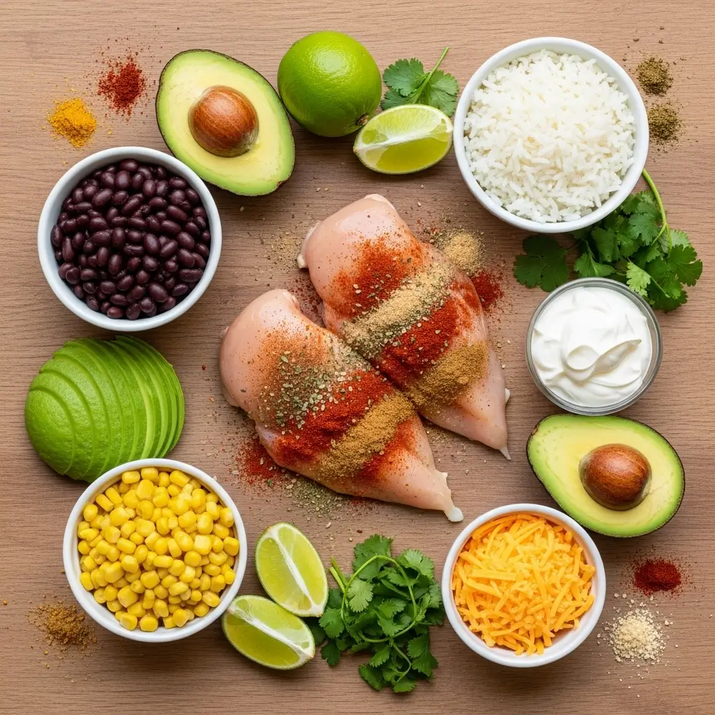 Mexican Chicken Burrito Bowl Ingredients