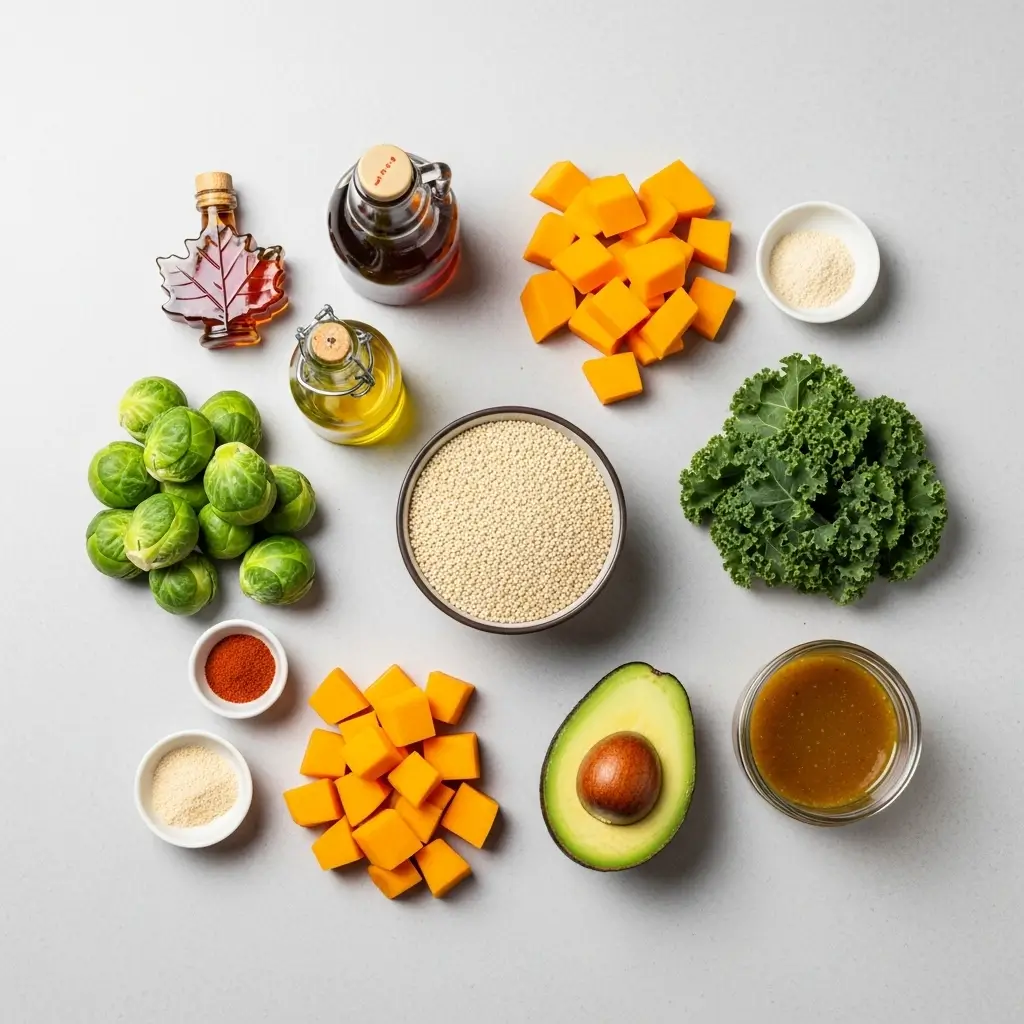 Fresh ingredients for Quinoa and Veggie Power Bowls