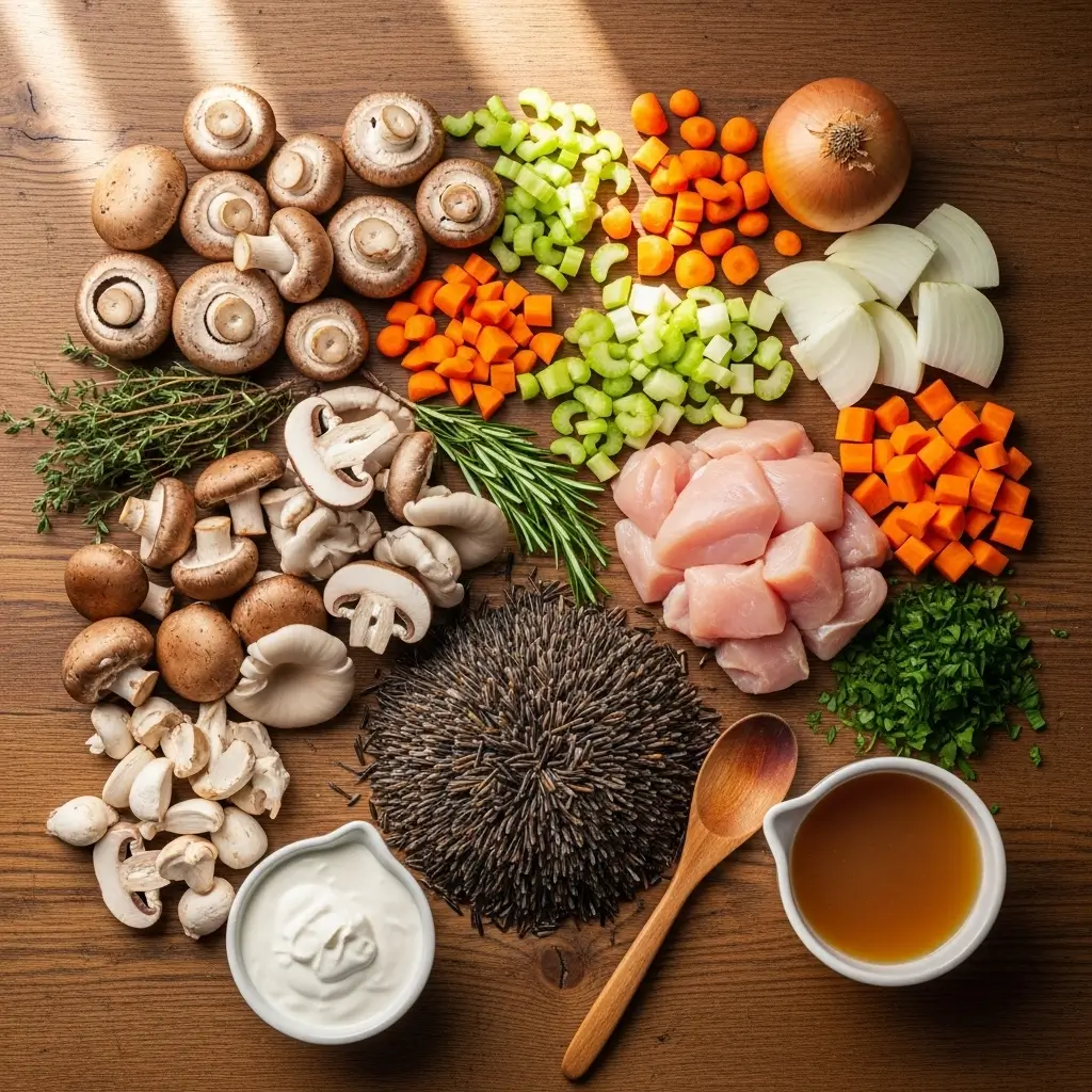 Savory Mushroom Chicken and Wild Rice Ingredients