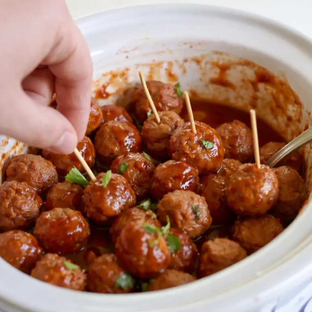 Slow Cooker Grape Jelly Meatballs with Chili Sauce – Quick & Delicious