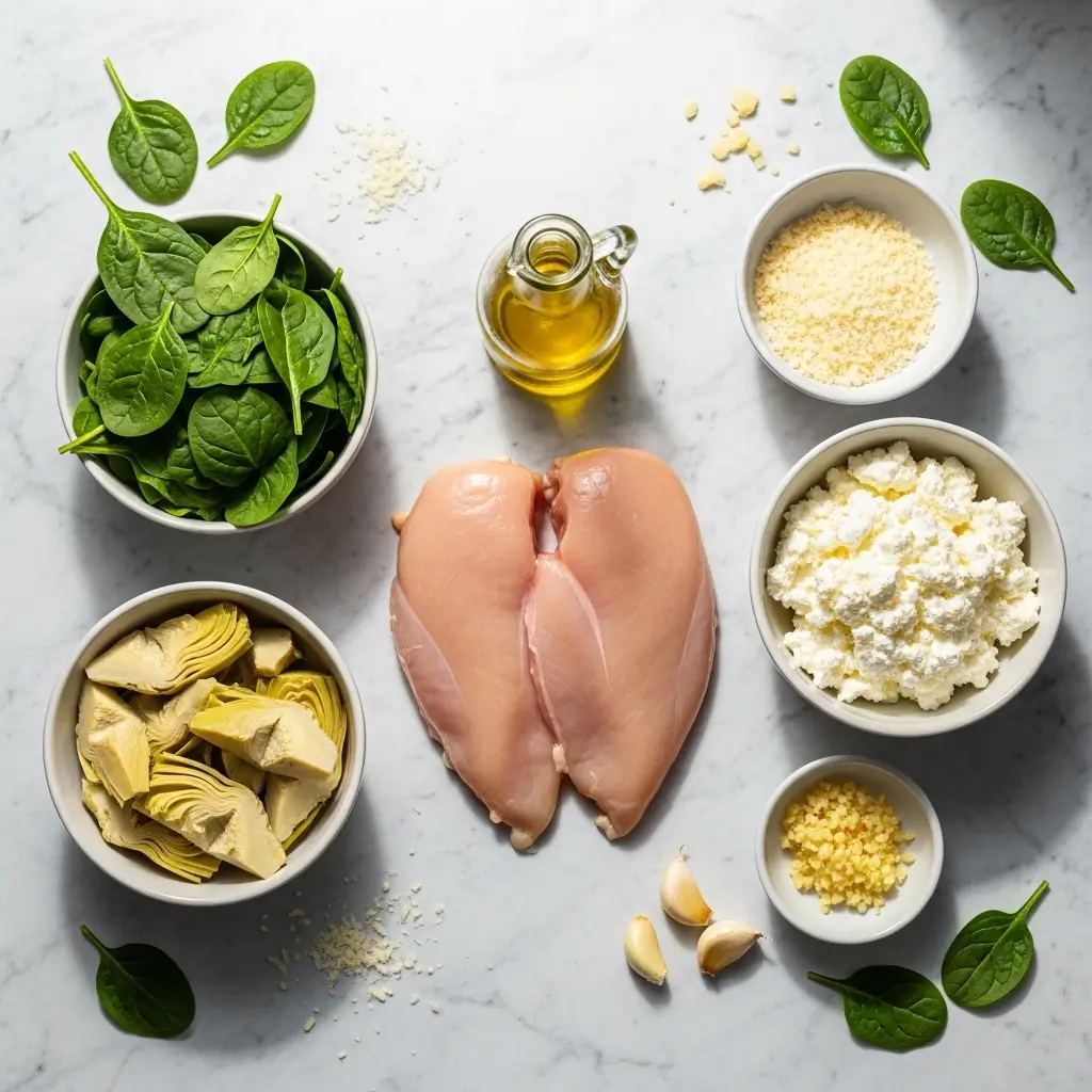 Spinach Artichoke Chicken with Cottage Cheese Ingredients