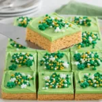 St. Patrick’s Day Sugar Cookie Bars on festive table