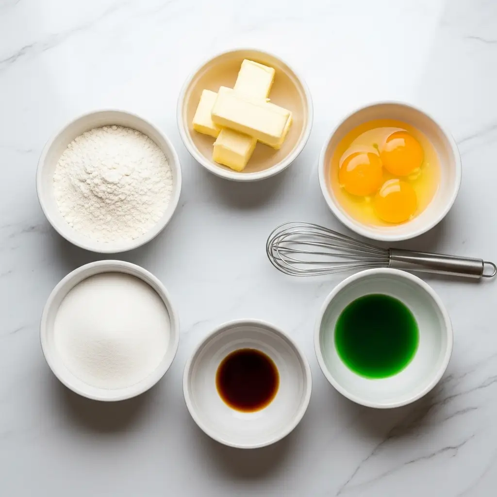 Ingredients for St. Patrick’s Day Sugar Cookie Bars