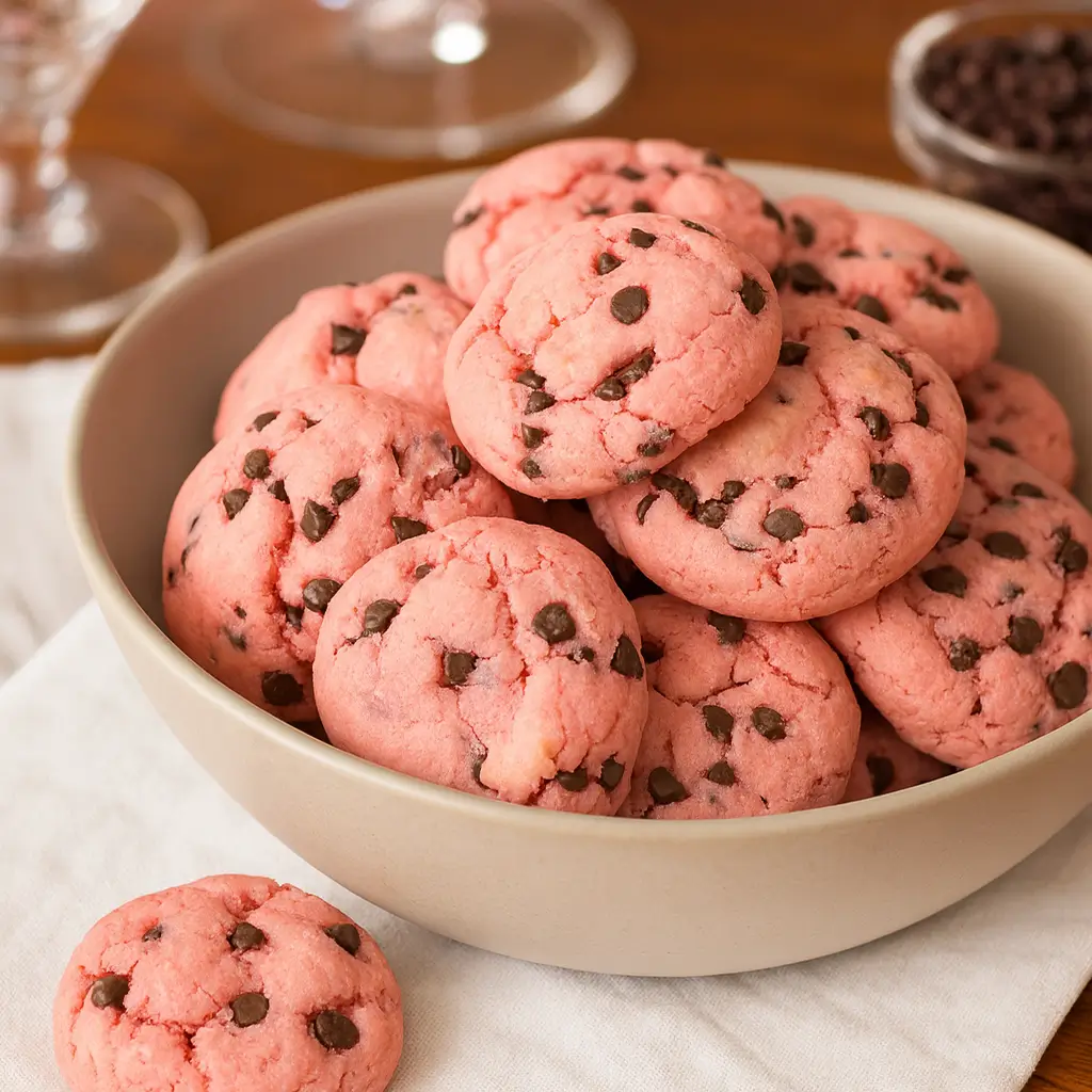 Strawberry Cake Mix Cookies with Chocolate Chips – Quick & Delicious Treat