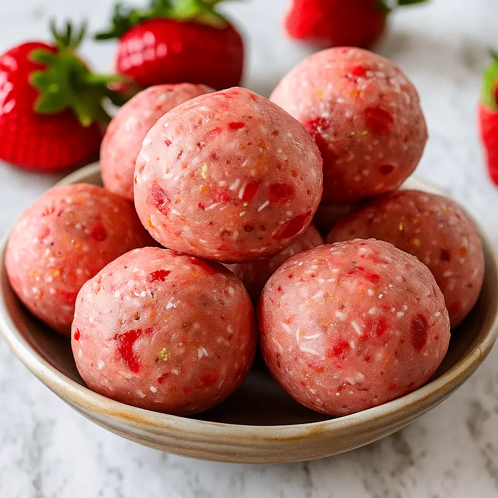 Strawberry Cheesecake Protein Balls: Quick, Creamy, and Delicious