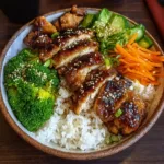 Teriyaki Chicken Bowls with rice and vegetables