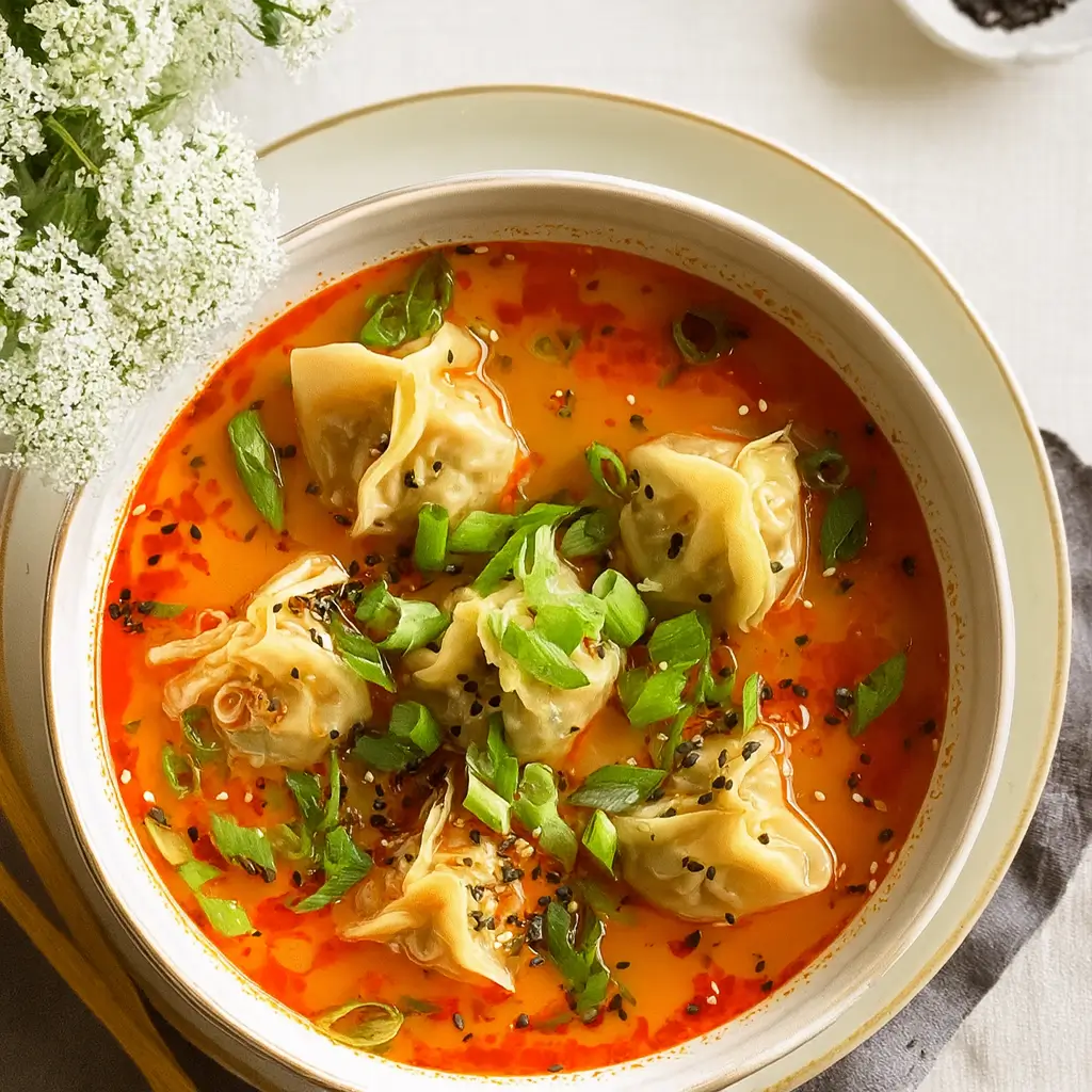 Wonton Soup with Spicy Broth – Quick, Cozy, and Flavor-Packed