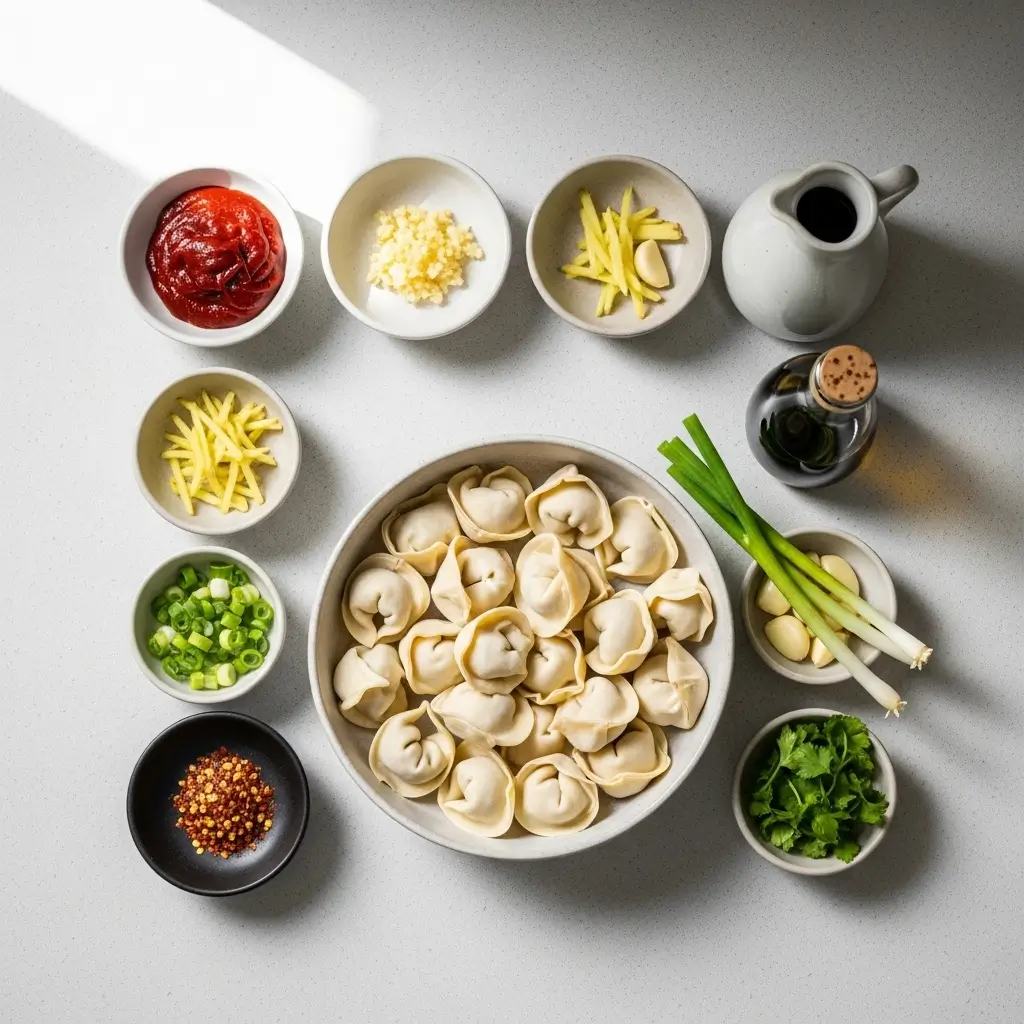 Wonton Soup with Spicy Broth Ingredients