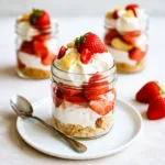 Angel Food Cake Strawberry Shortcake Jars dessert in mason jars