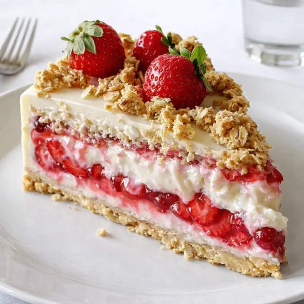 Berrylicious Strawberry Crunch Cheesecake – Amazing No Bake Dessert