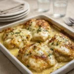 Best Keto Garlic Parmesan Chicken on white plate