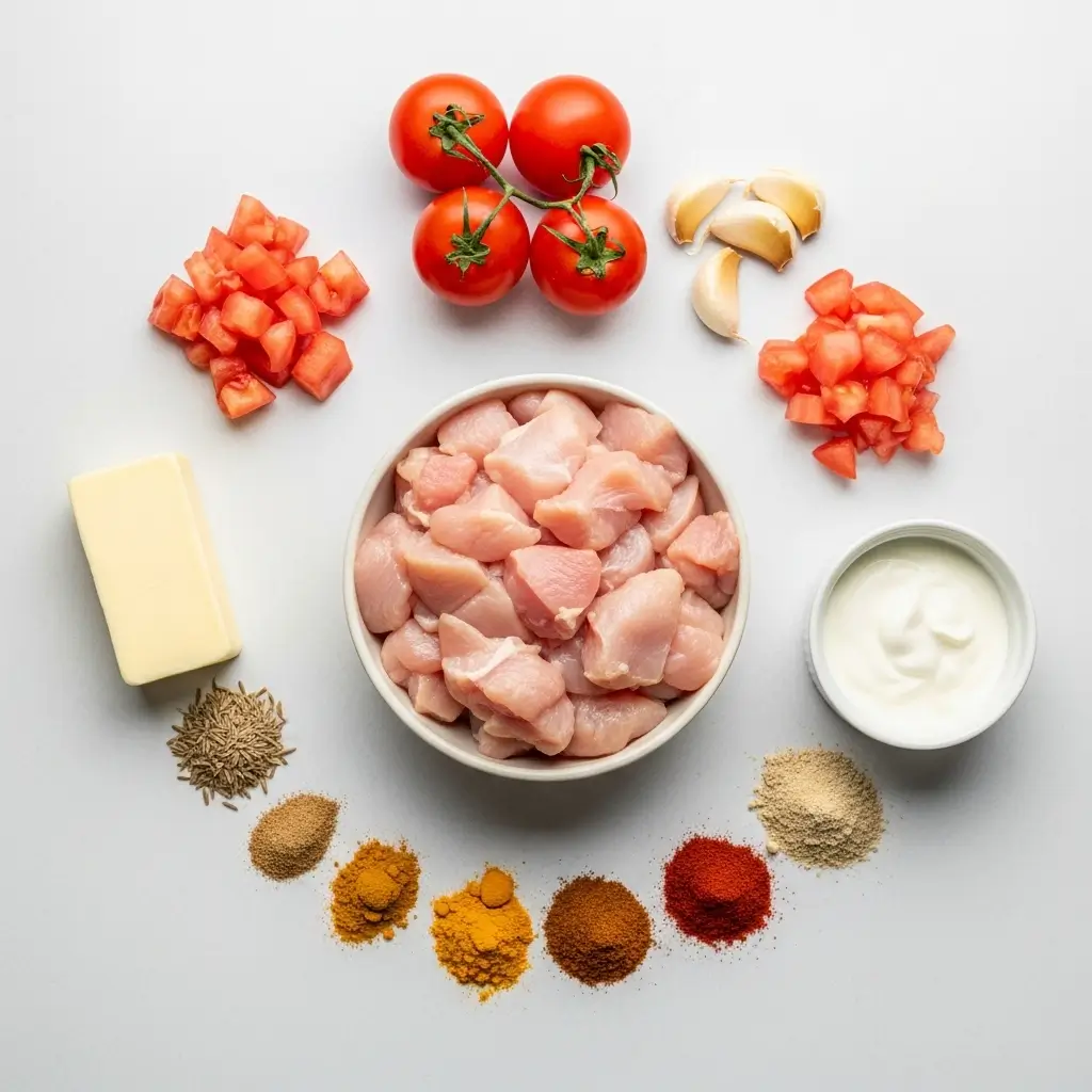 Crockpot Butter Chicken ingredients on counter