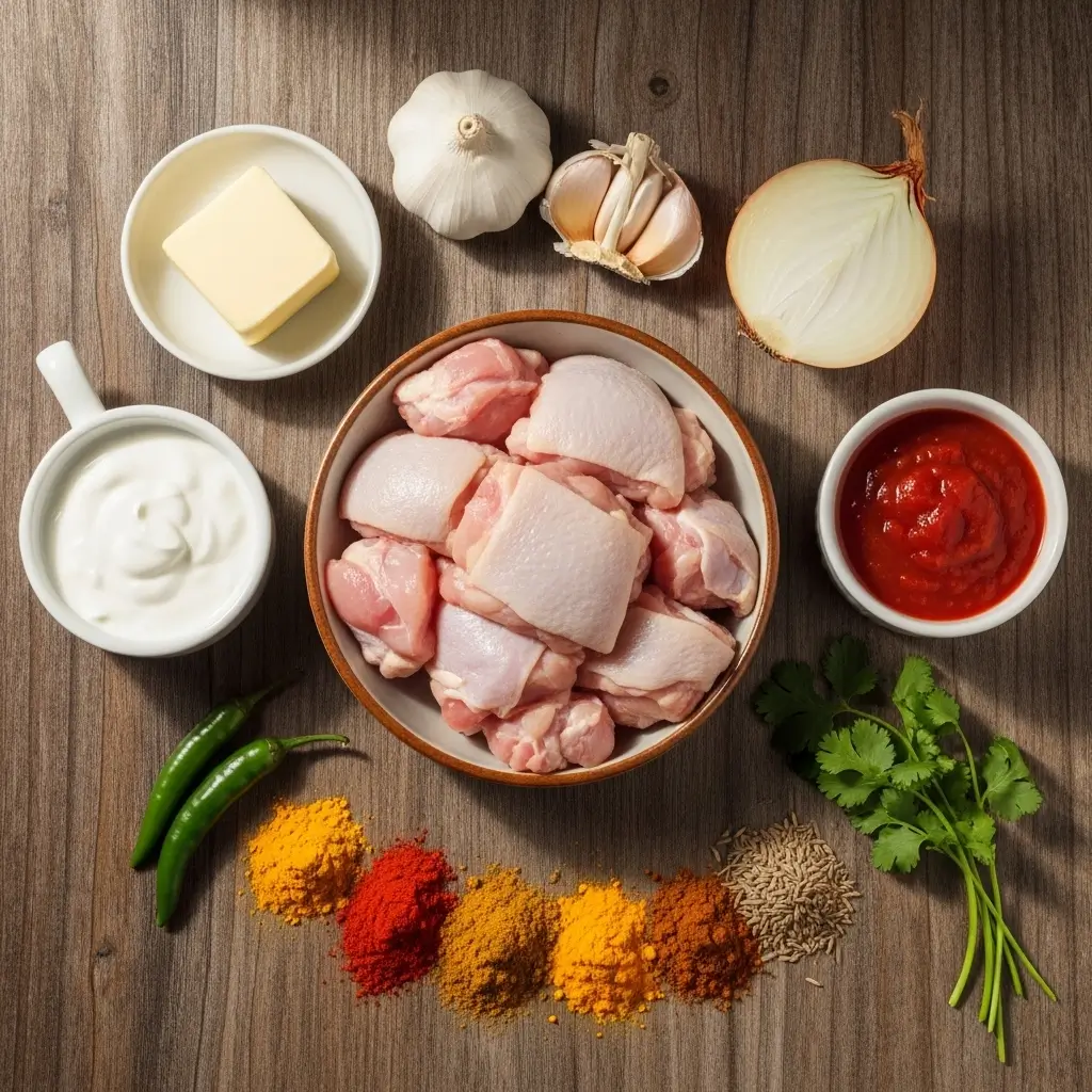 Ingredients for Easy Homemade Butter Chicken