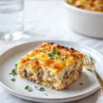 Easy Sausage and Egg Casserole fresh from the oven