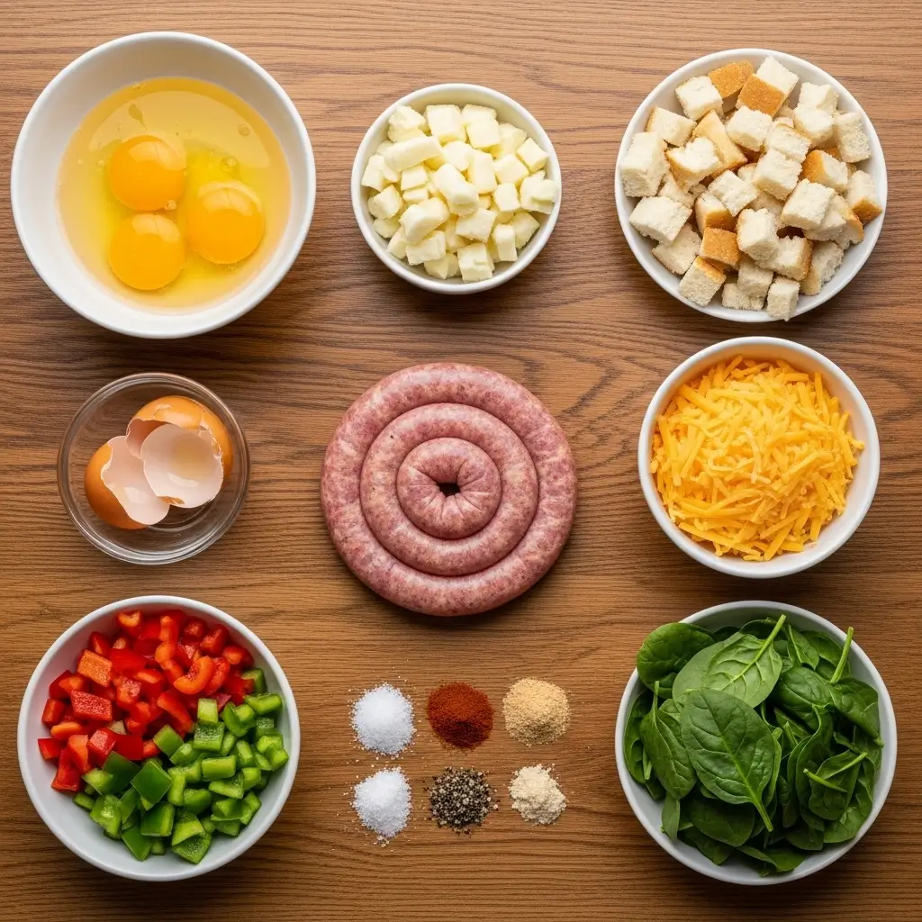 Ingredients for Easy Sausage and Egg Casserole