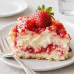 Easy Strawberry Cheesecake Dump Cake fresh from the oven