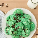 green cookies with chocolate chips and Oreos