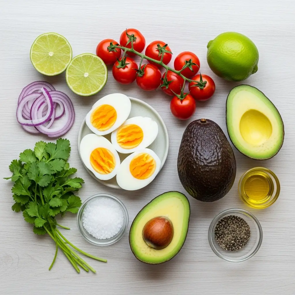 high-protein-workout-egg-avocado-salad-ingredients
