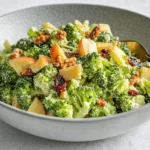 honeycrisp apple broccoli salad overhead view