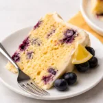 lemon blueberry layer cake with cream cheese frosting