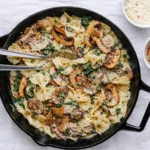 One-Pot Garlic Parmesan Pasta in a skillet