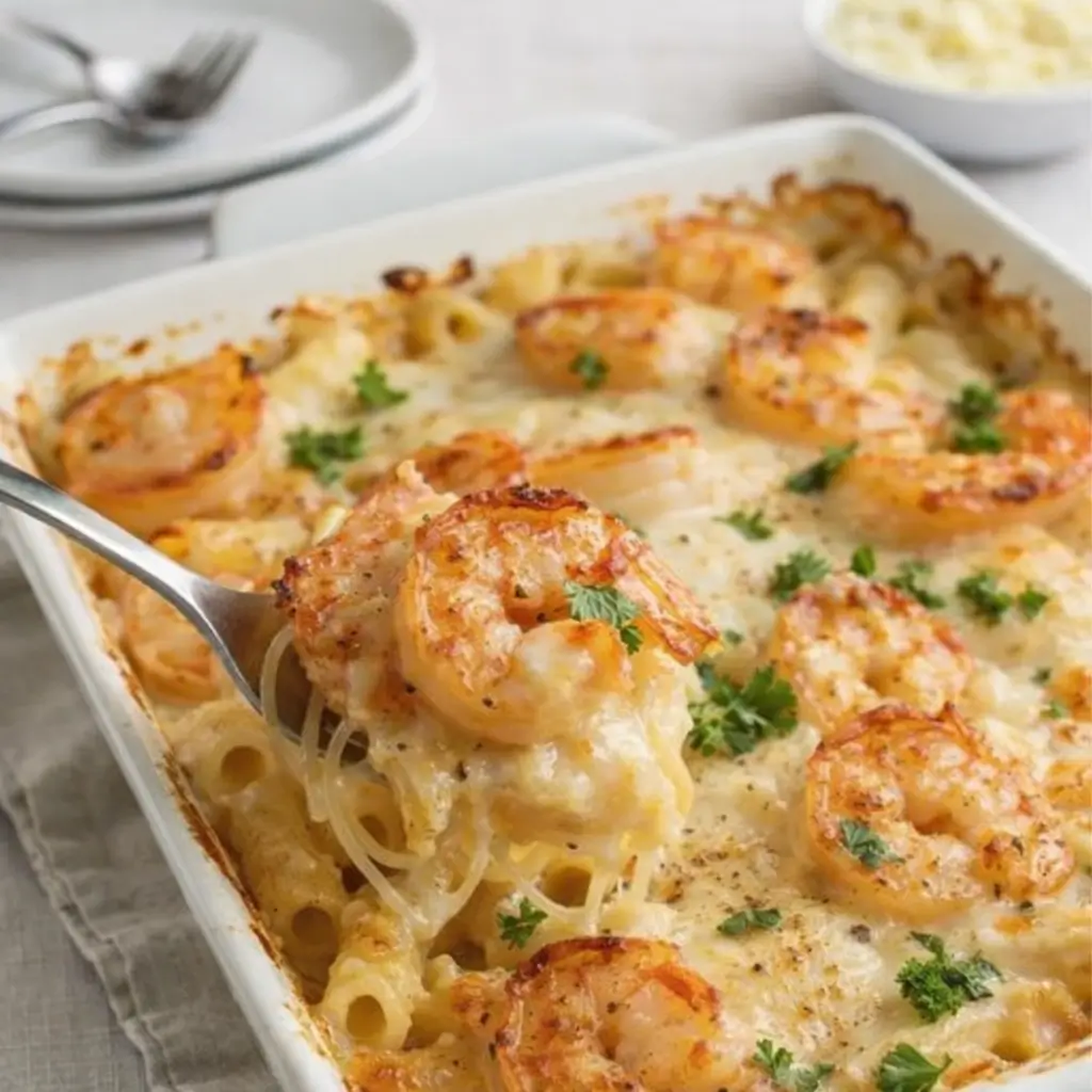 Shrimp Scampi Pasta Bake – Quick & Creamy Family Favorite