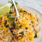 Southwest Crock Pot Chicken and Rice in serving bowl