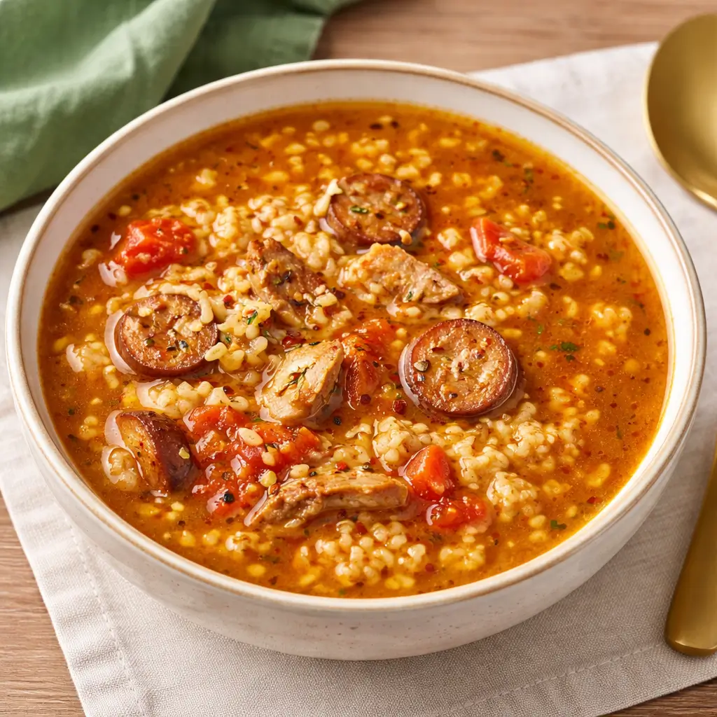 Spicy Jambalaya Soup with Andouille Sausage and Chicken – Powerful, Flavorful, and So Simple