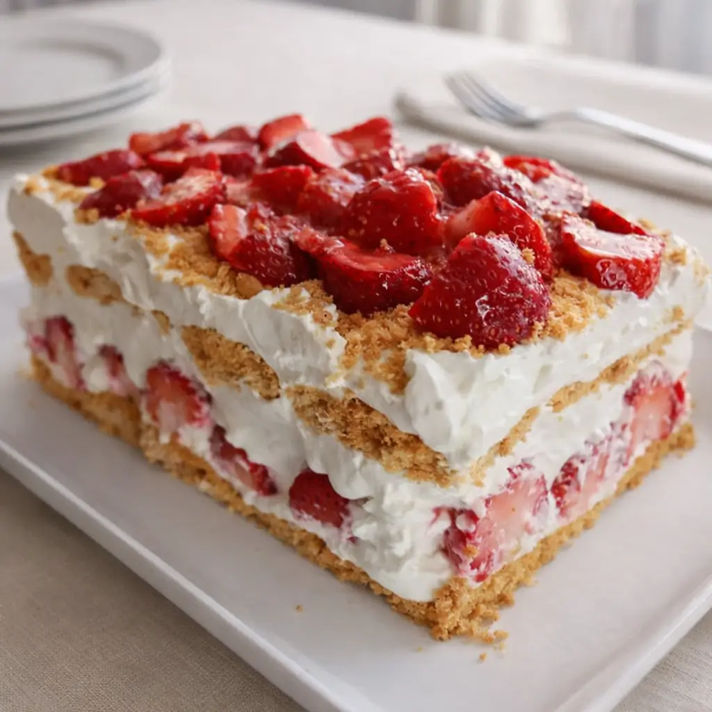 Strawberry Crunch Icebox Cake: Easy No-Bake Summer Treat