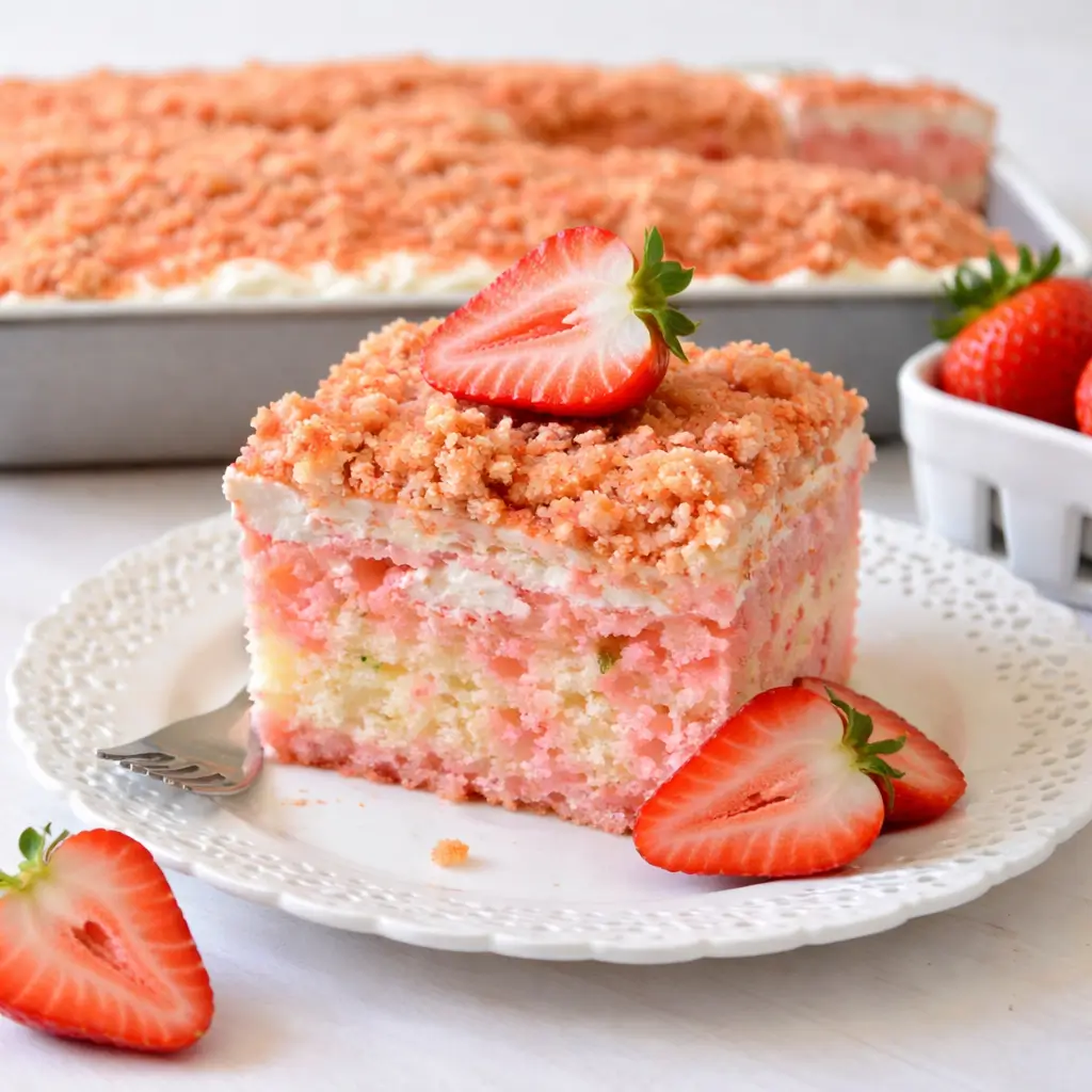 Strawberry Crunch Poke Cake Recipe – Step by Step, So Delicious