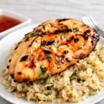 Sweet Chili Coconut-Lime Grilled Chicken served with cauliflower rice