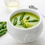 Creamy Vegan Asparagus Soup in a bowl