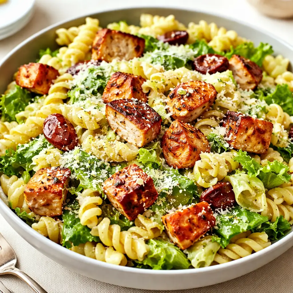 Easy Chicken Caesar Pasta Salad – Quick, Fresh & Delicious