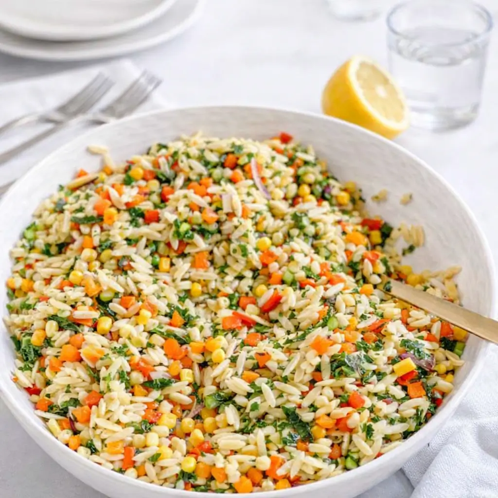 Easy Rainbow Orzo Salad – Healthy, Tasty & Crowd-Pleasing