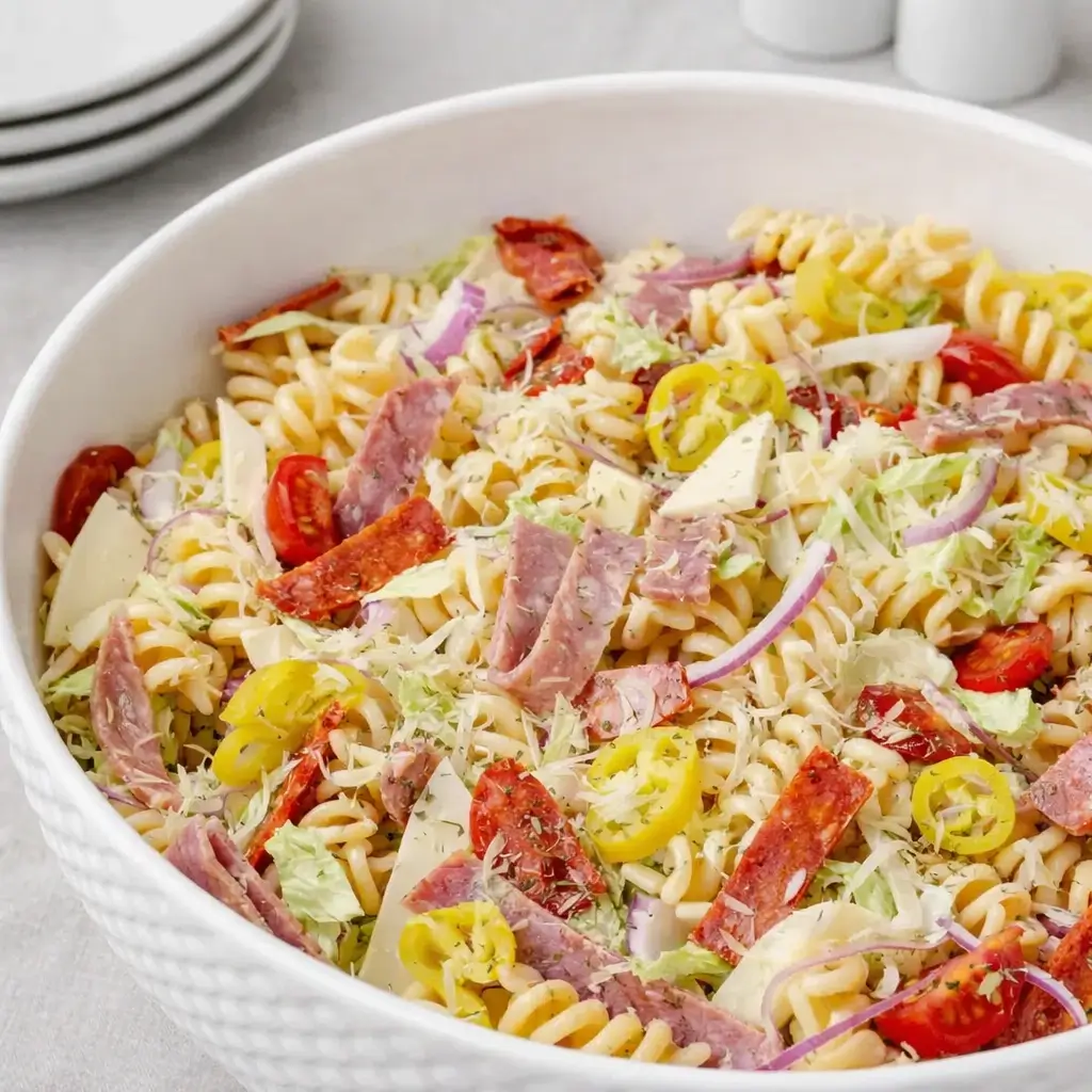 Grinder Pasta Salad (Bold & Creamy) – Step-by-Step