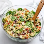 Mediterranean Orzo Salad with Vegetables and Feta