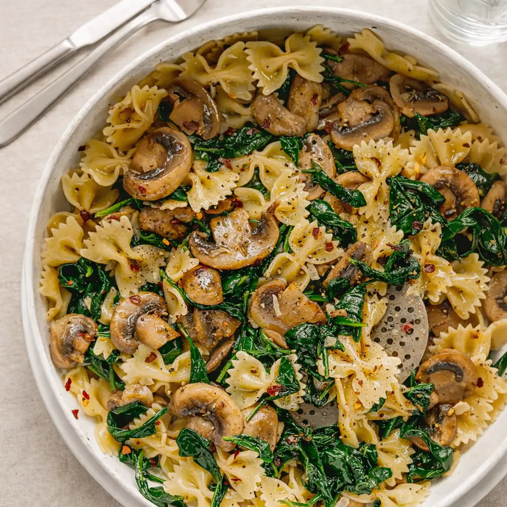 Parmesan Spinach Mushroom Pasta Skillet: Fast, Fresh, and Healthy