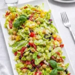 pizza salad with pepperoni and mozzarella