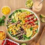 Vibrant Southwest Salad with Chipotle Ranch dressing and fresh avocado