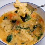 Vegan Stew with Dumplings in a bowl